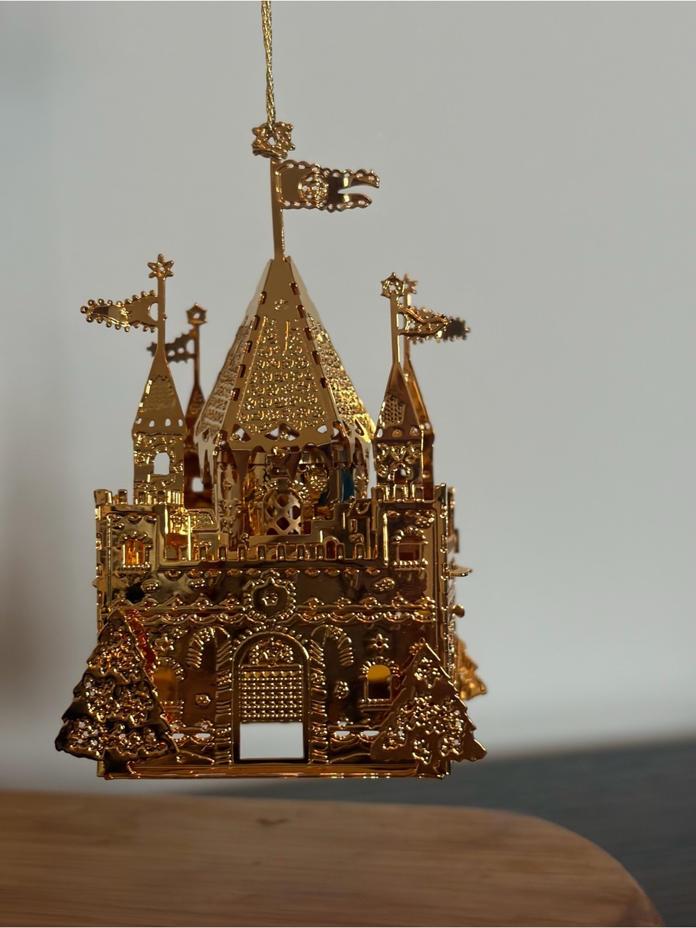 Gold Plated Castle Hanging Ornament